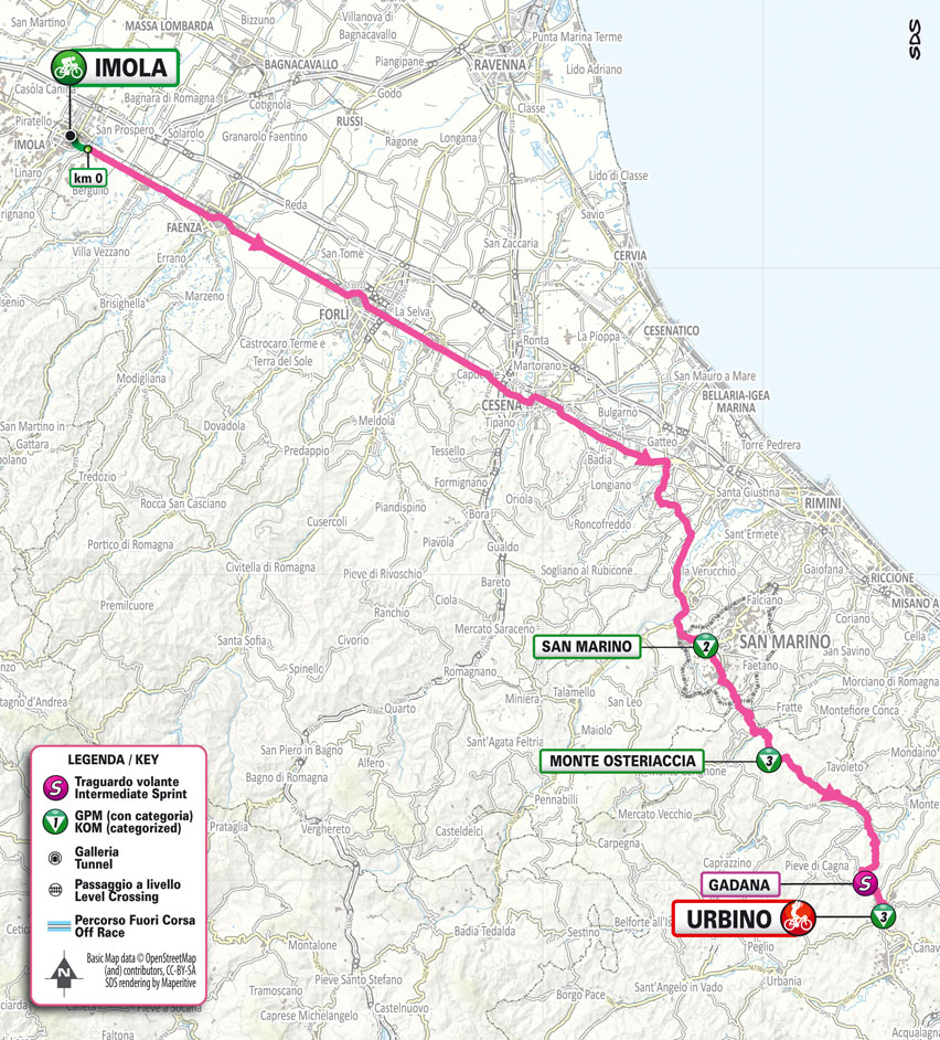 Planimetria/Map Stage 4 Giro d’Italia Women 2024