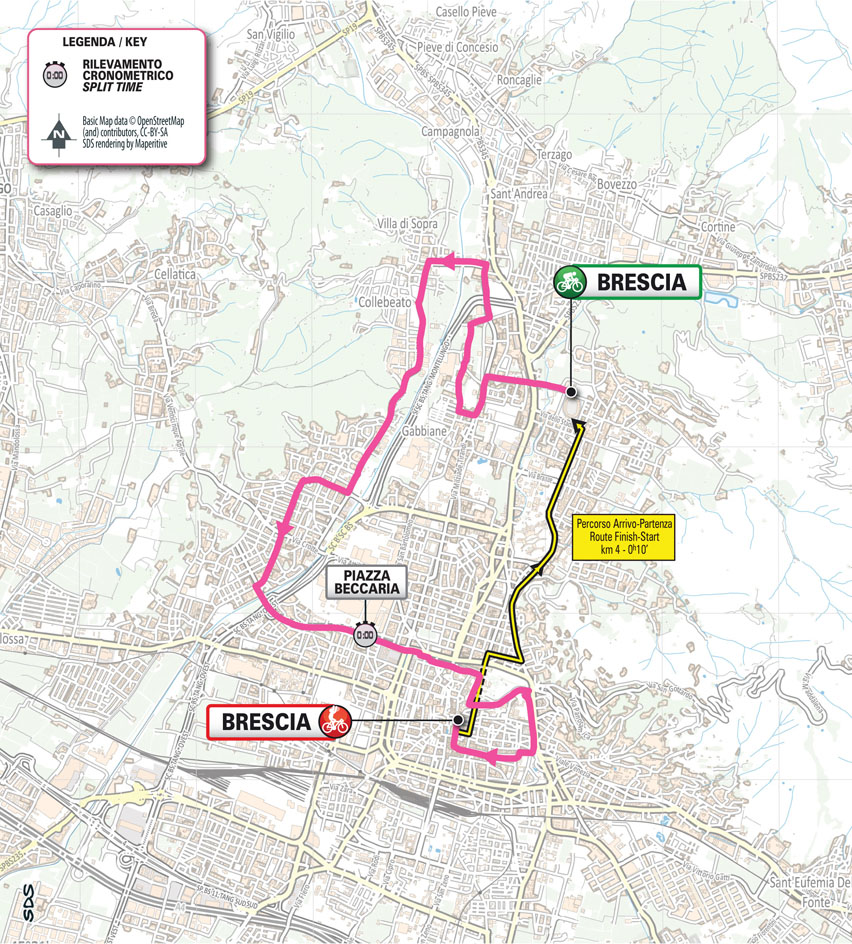 Planimetria/Map Stage 1 Giro d’Italia Women 2024
