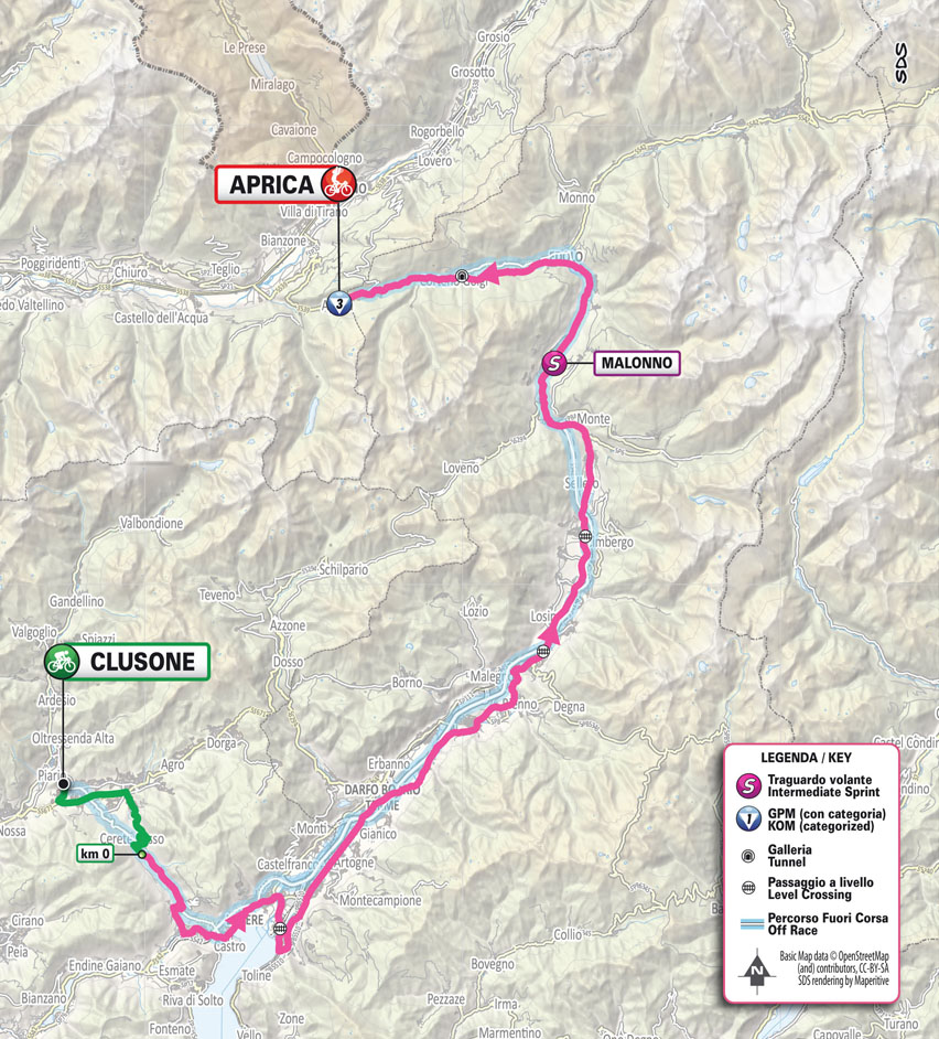 Planimetria/Map tappa 2 Giro d'Italia Women 2025