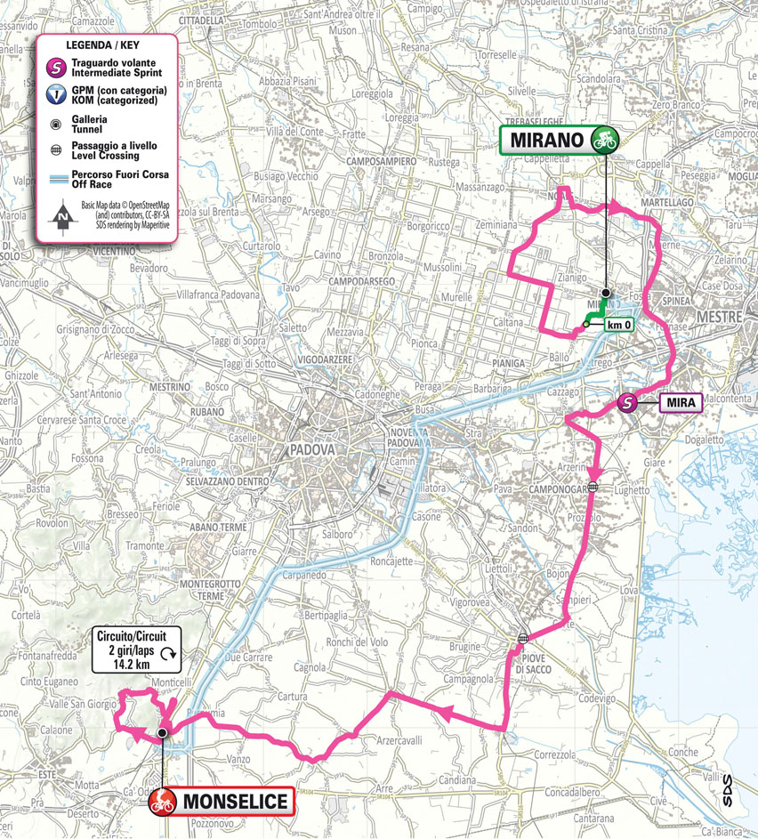 Planimetria/Map tappa 5 Giro d'Italia Women 2025