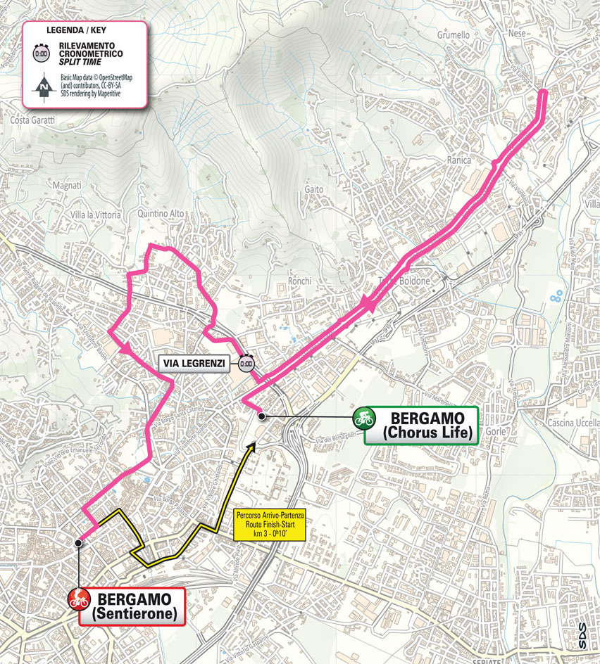 Planimetria/Map tappa 1 Giro d'Italia Women 2025