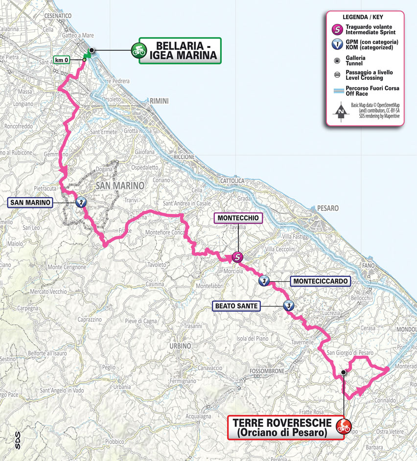 Planimetria/Map tappa 6 Giro d'Italia Women 2025