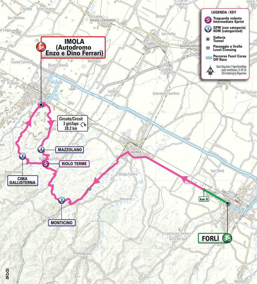 Planimetria/Map tappa 8 Giro d'Italia Women 2025