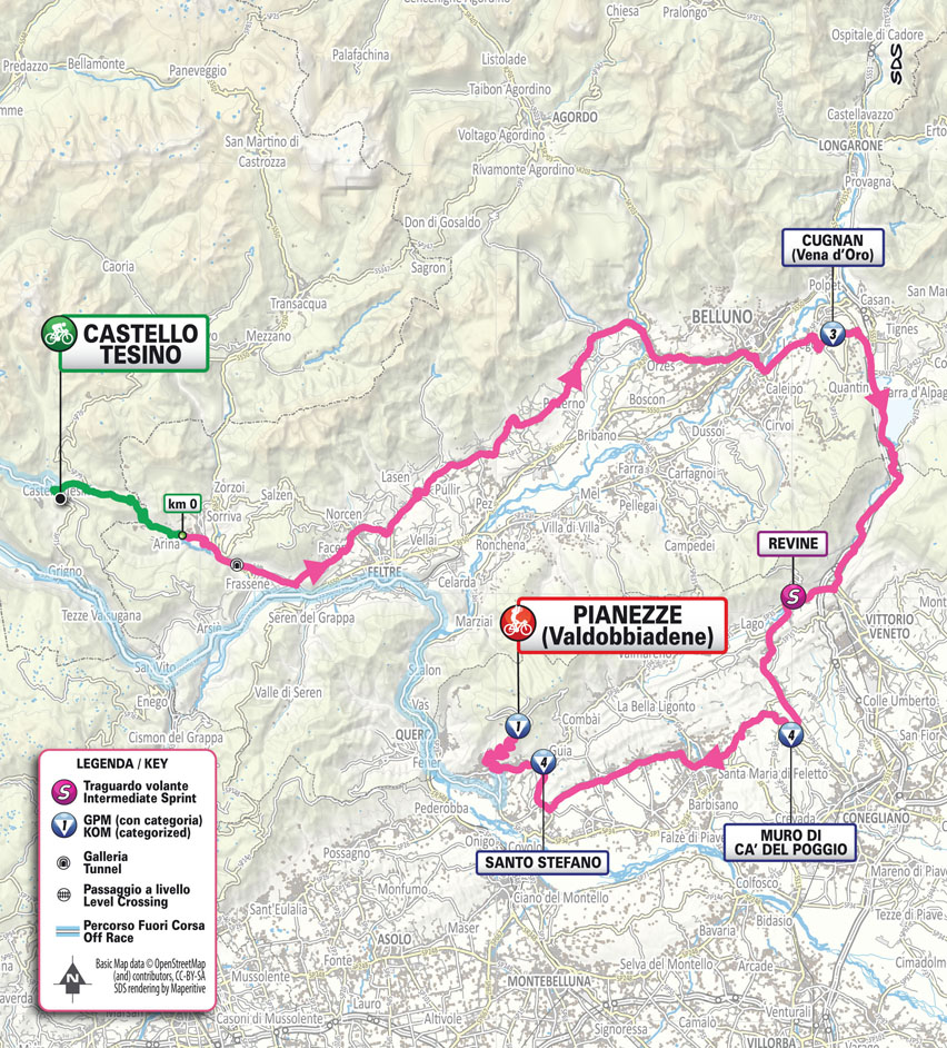 Planimetria/Map tappa 4 Giro d'Italia Women 2025