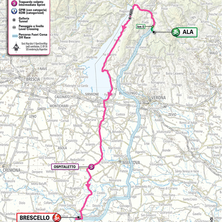 Planimetria/Map tappa 6 Giro d'Italia Women 2026