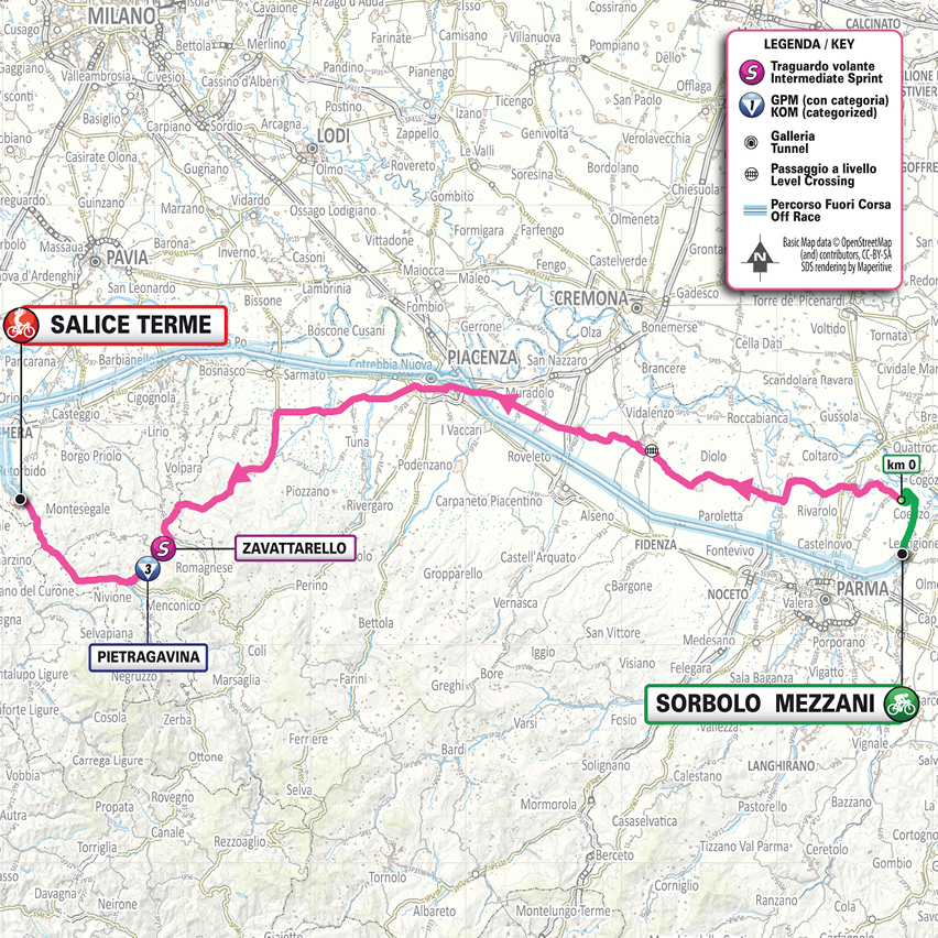 Planimetria/Map tappa 7 Giro d'Italia Women 2026