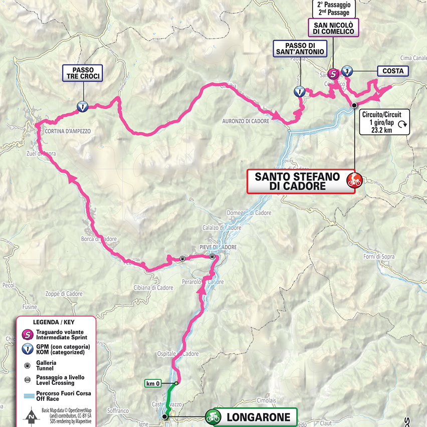 Planimetria/Map tappa 5 Giro d'Italia Women 2026