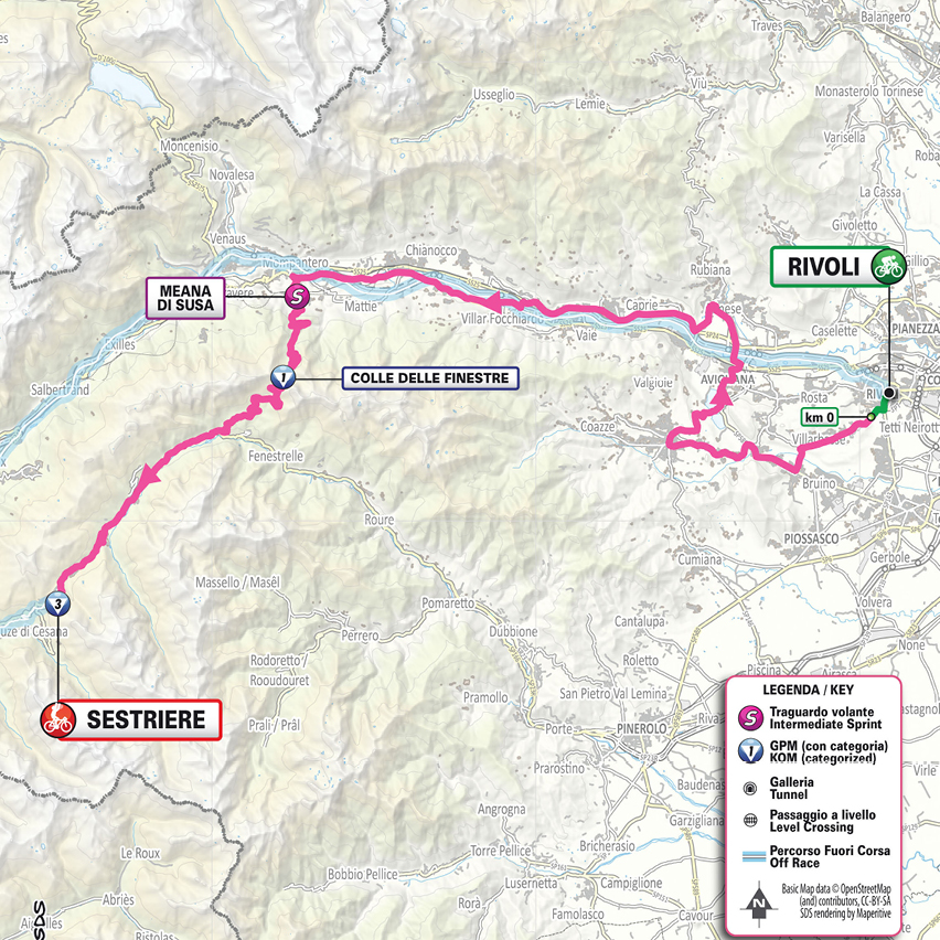 Planimetria/Map tappa 8 Giro d'Italia Women 2026